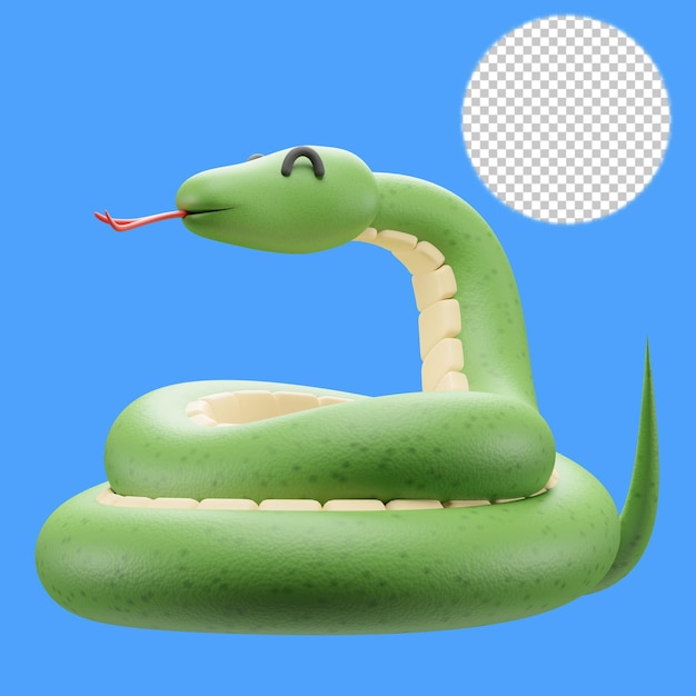 Illustrazione 3d di serpente carino