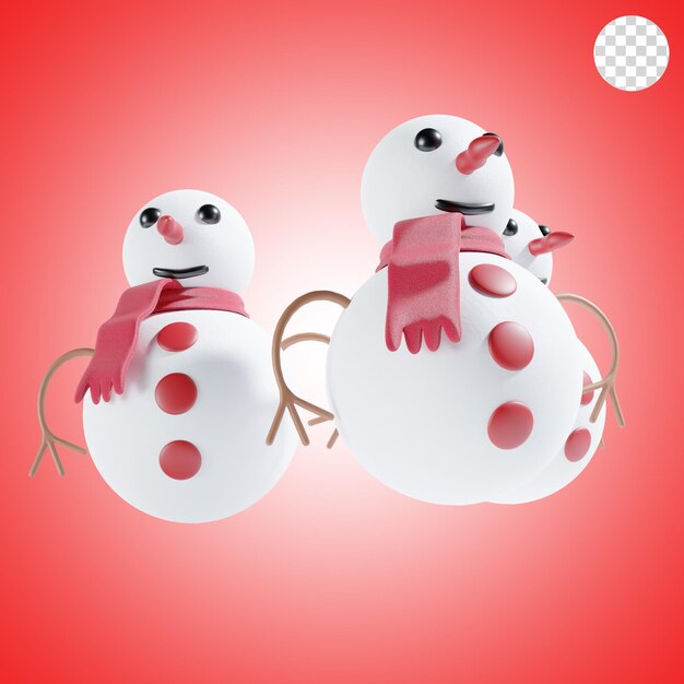 PSD cute snowman christmas 3d illustration