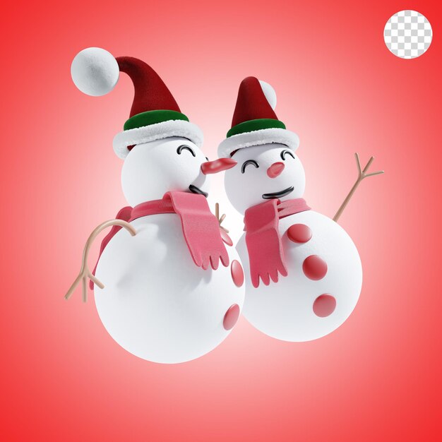 PSD cute snowman christmas 3d illustration