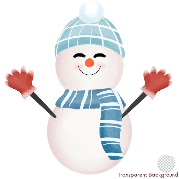 PSD cute snowman christmas illustration