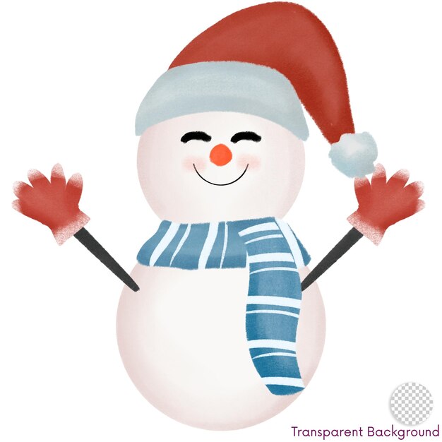 PSD cute snowman christmas illustration