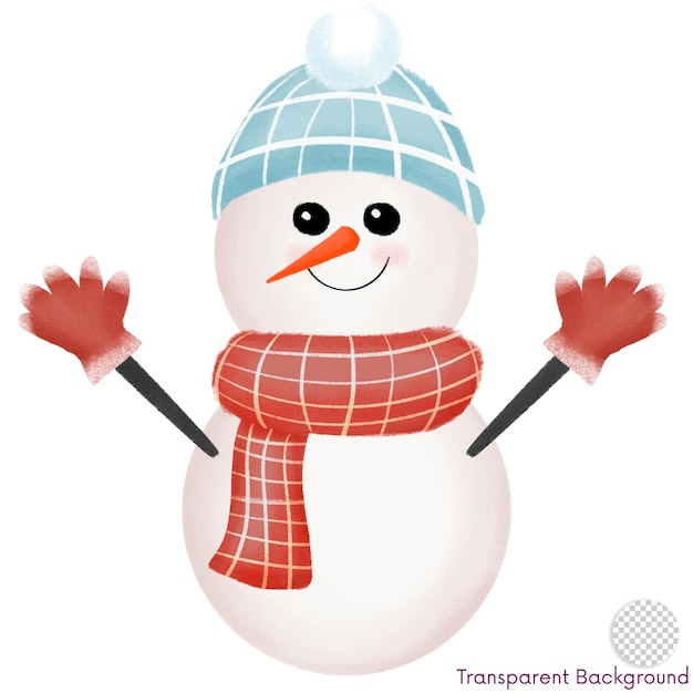 PSD cute snowman christmas illustration