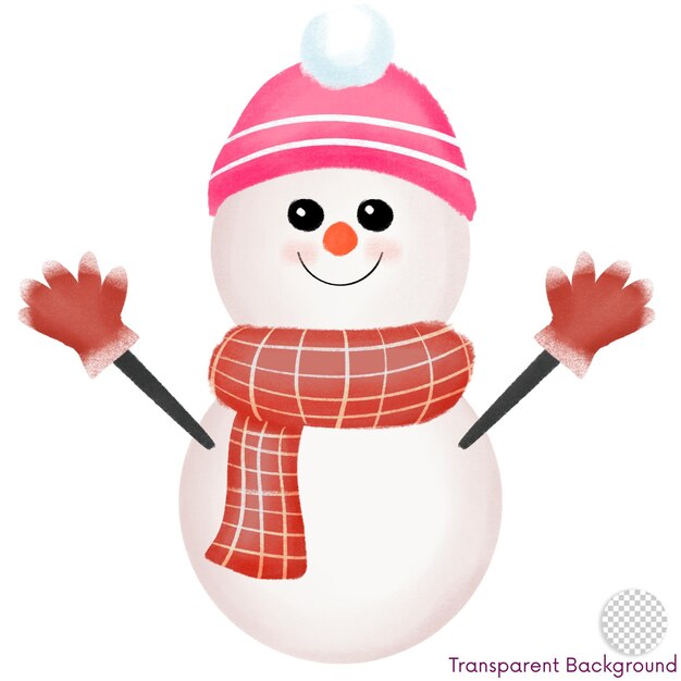 PSD cute snowman christmas illustration