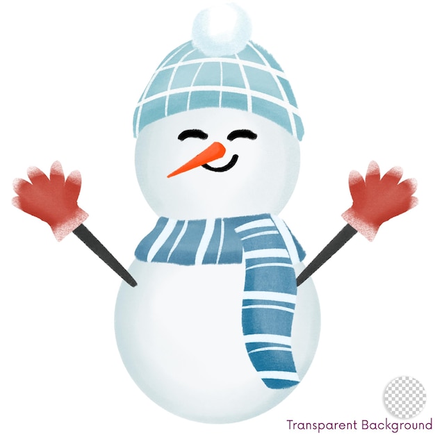 PSD cute snowman christmas illustration