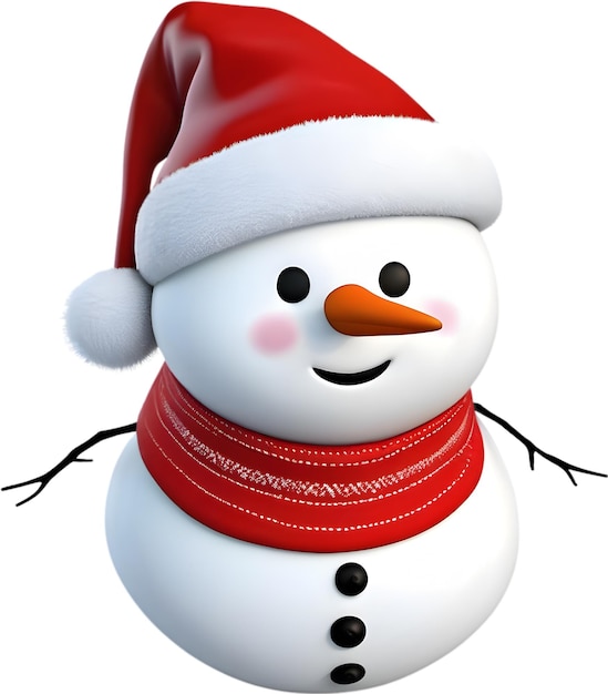 PSD a cute snowman with a christmas theme aigenerated