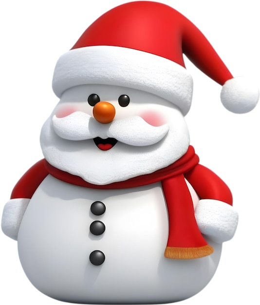 PSD a cute snowman with a christmas theme aigenerated