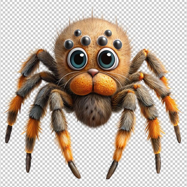 PSD cute spider on transparent background