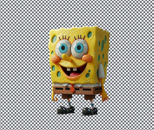 Cute spongebob isolated on transparent background