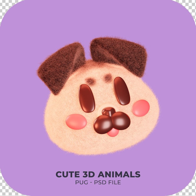 Cute stuffed animals 3d icon design