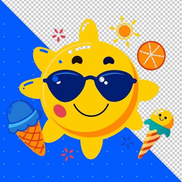 PSD 可愛的夏季貼紙 png 透明背景