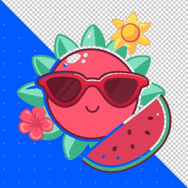 カッコいい夏のステッカー PNG 透明の背景