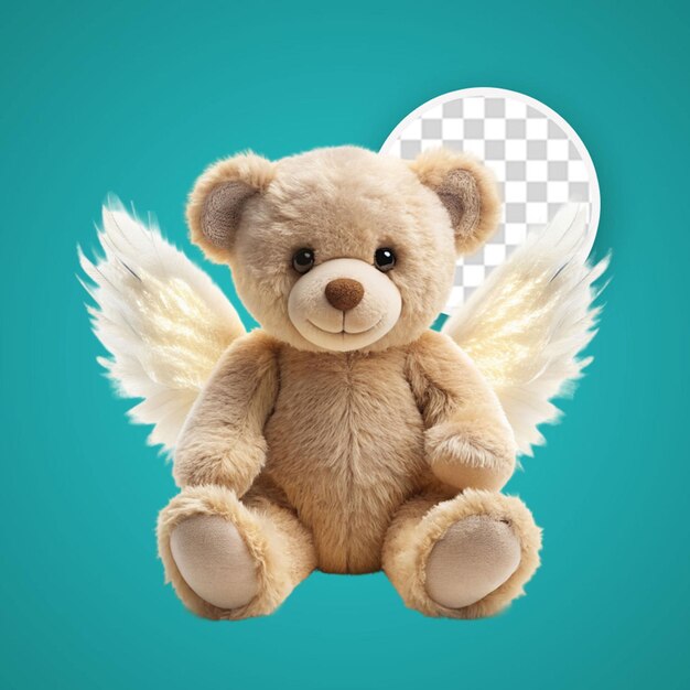 Cute teddy bear wings isolated with transparent background