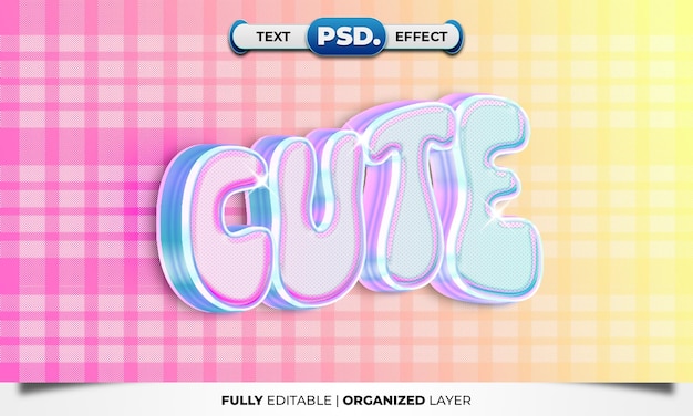 PSD cute text effect