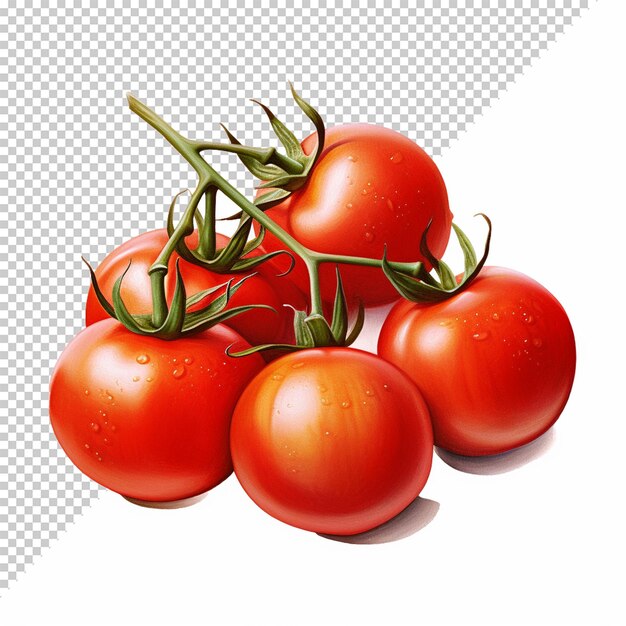 PSD 투명한 배경에 고립된 귀여운 토마토