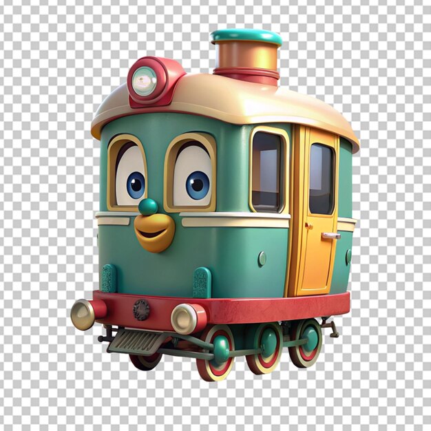 PSD cute train cartoon style