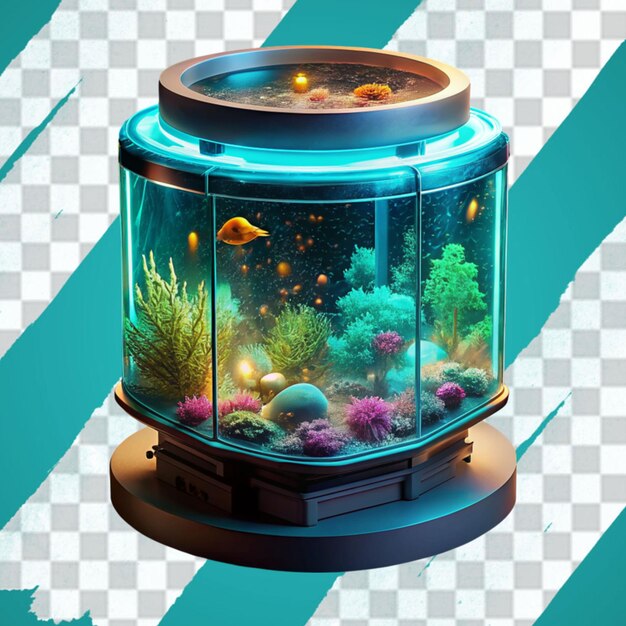 PSD a cute tropical fish in bowl