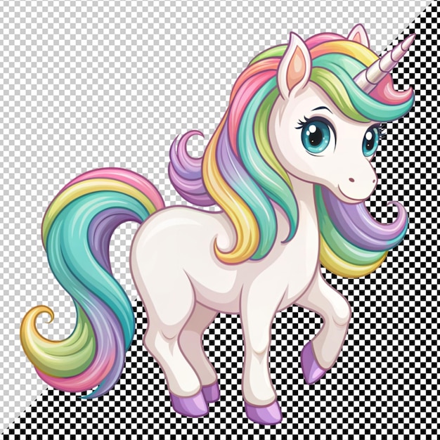 PSD cute unicorn vector on transparent background