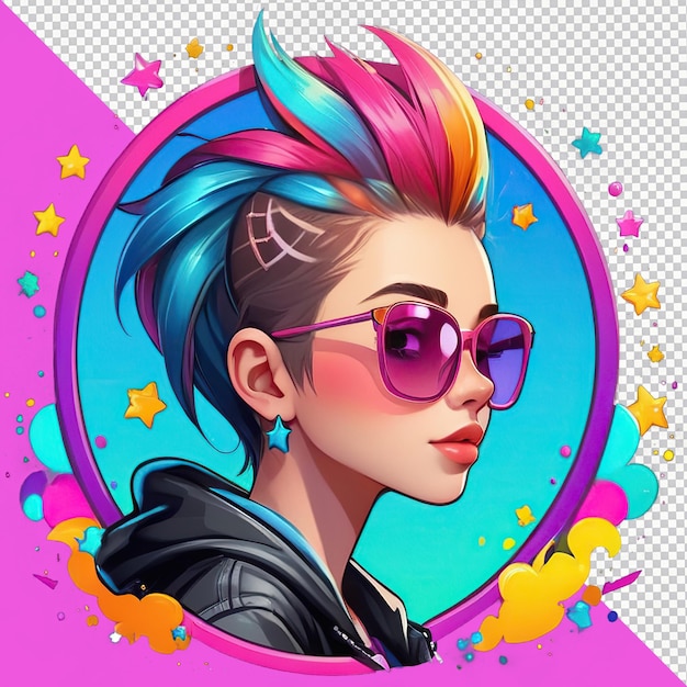 Cute urban girls wearing sunglasses illustration