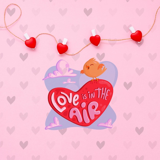 Cute valentine's day concept mock-up