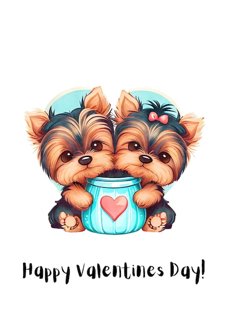 PSD cute valentines card dogs