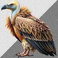 PSD cute vulture vector on transparent background