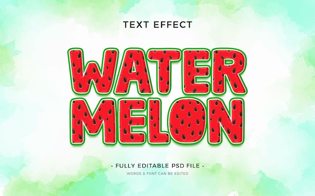 PSD cute watermelon text effect