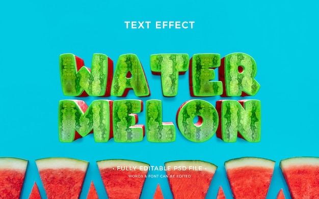 PSD cute watermelon text effect