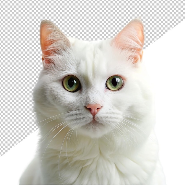 PSD 透明な背景の可愛い白い猫