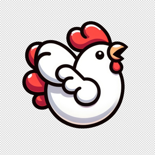 PSD cute white chicken