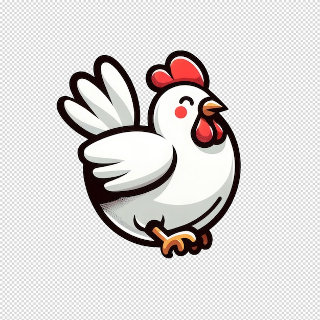 PSD cute white chicken