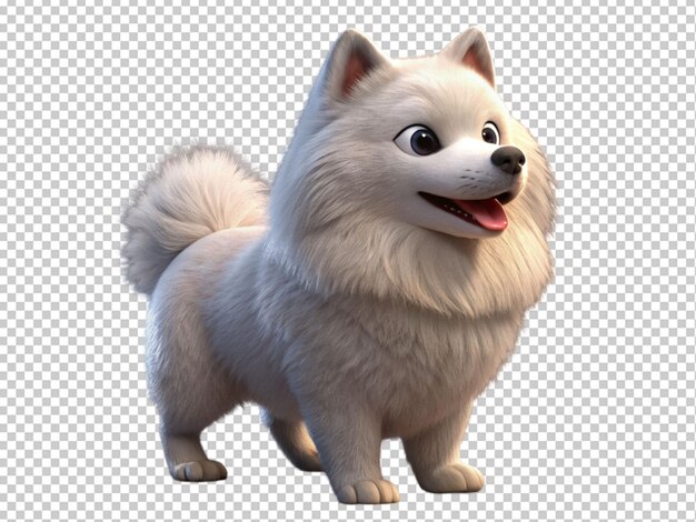 PSD cute white samoyed