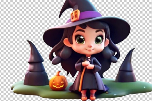 PSD cute witch 3dcartoon style