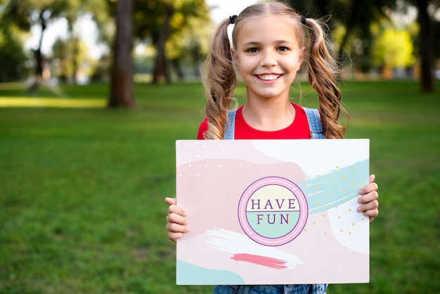 Cute young girl with inspirational message