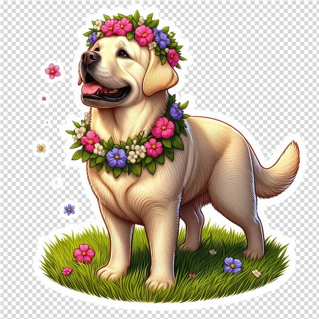 PSD cuteness overload dog sticker with transparent background