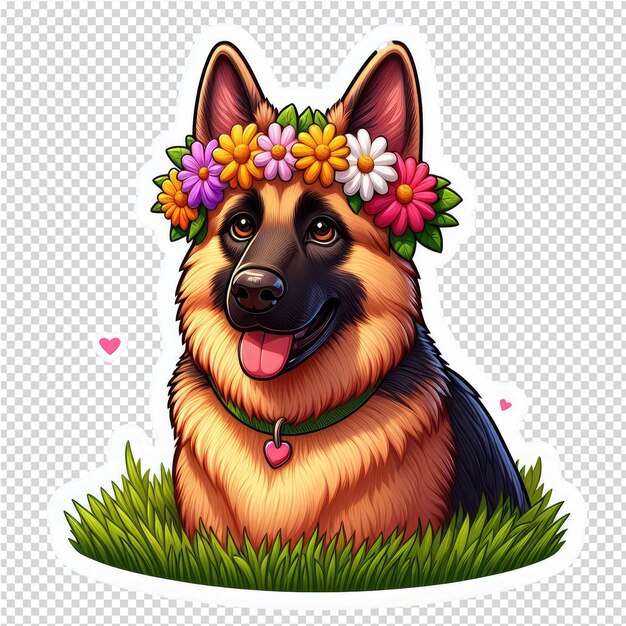 PSD cuteness overload dog sticker with transparent background