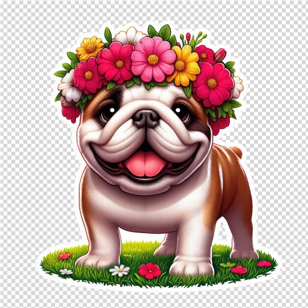 PSD cuteness overload dog sticker with transparent background