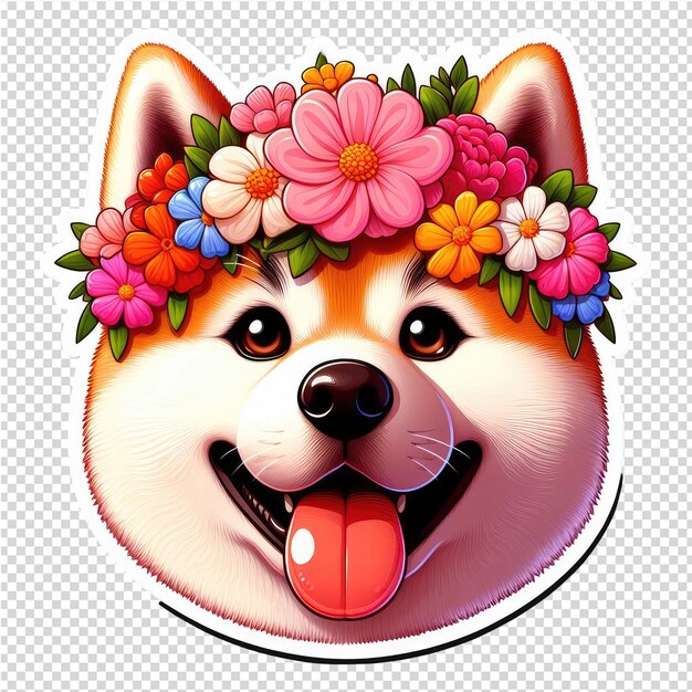 PSD cuteness overload dog sticker with transparent background