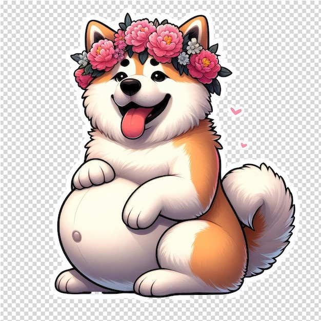 Cuteness overload dog sticker with transparent background