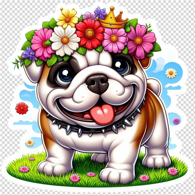 PSD cuteness overload dog sticker with transparent background