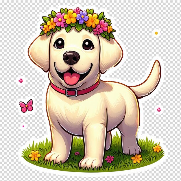 PSD cuteness overload dog sticker with transparent background