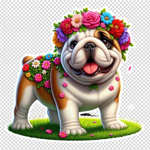 PSD cuteness overload dog sticker with transparent background