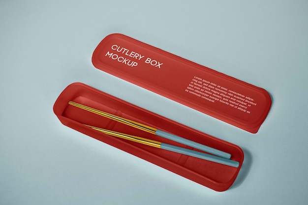 PSD cutlery box mockup