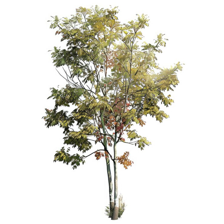 PSD cutout autumn tree on transparent background