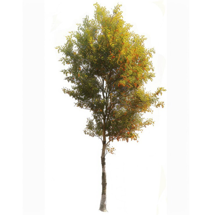 PSD cutout autumn tree on transparent background