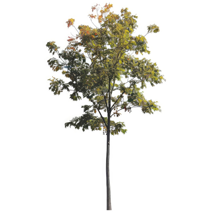 PSD cutout autumn tree on transparent background