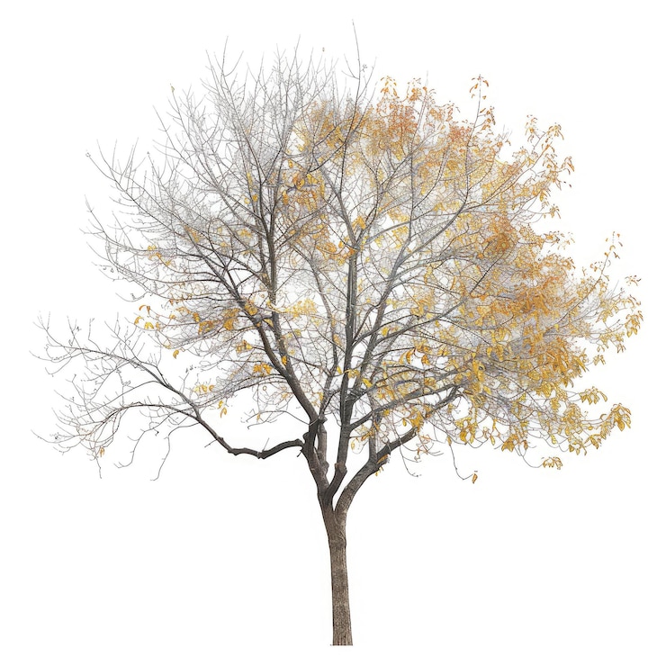 PSD cutout autumn tree on transparent background