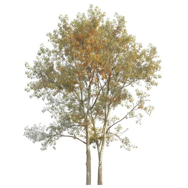 PSD cutout autumn tree on transparent background