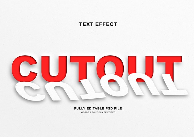 Cutout editable paper text effect