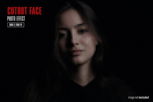 Cutout face photo effect