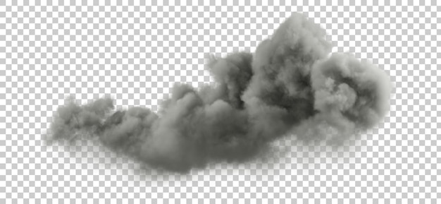 PSD cutout overcast clouds floating on transparent backgrounds 3d rendering png